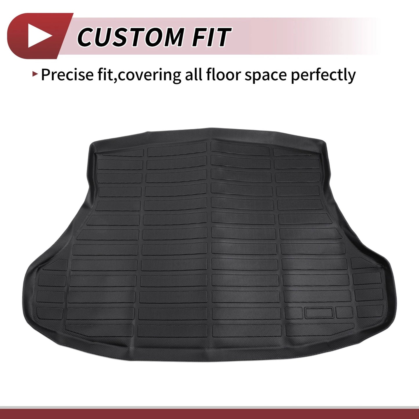 Cargo Liner Rear Trunk Mat for Honda Civic (2012–2015) Black TPE Long Grid