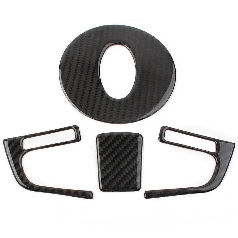 4X Carbon Fiber Look Steering Wheel Cover Kit for Subaru Forester (2013–2018)