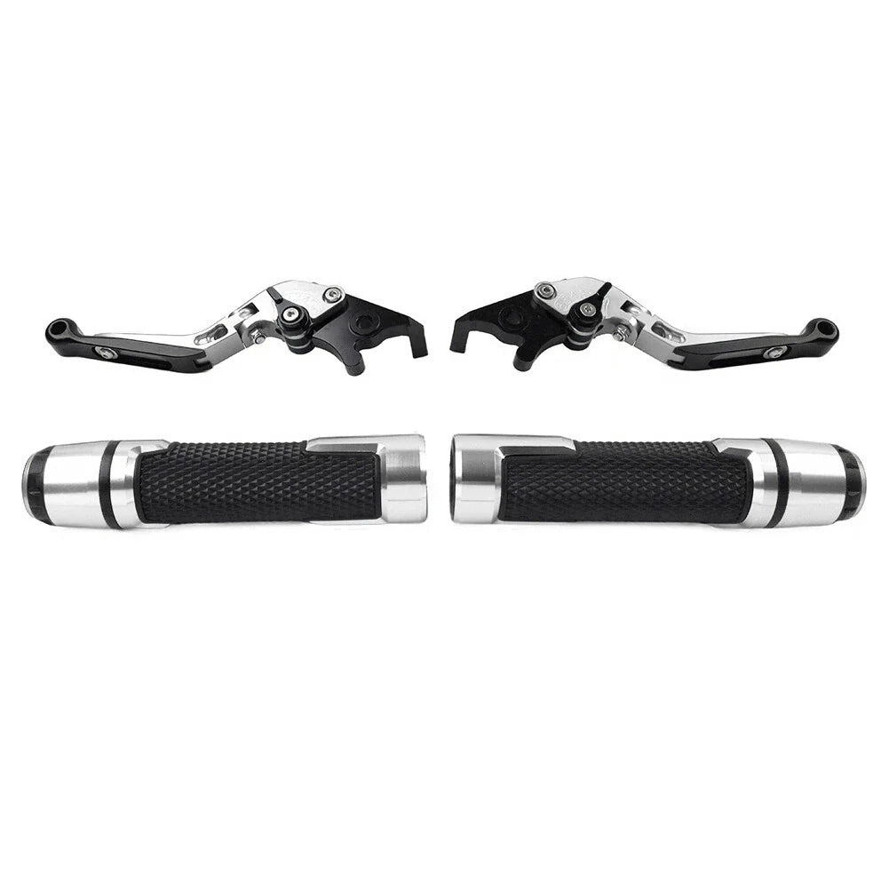 Silver Extendable Brake Clutch Levers Grips Set for Suzuki GSX1400 (2001-2008)