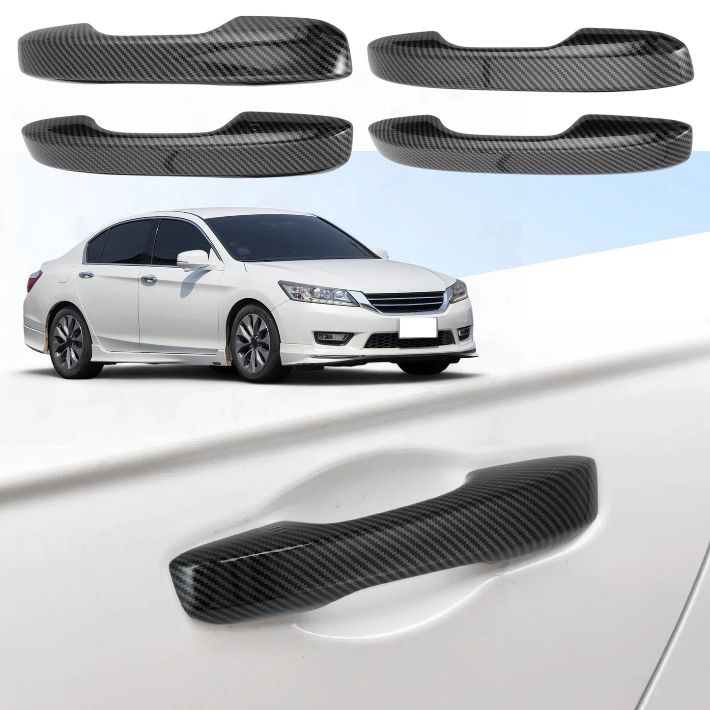 Door Handle Cover Protector for Honda Civic Accord (2023–2025) Carbon Fiber Black
