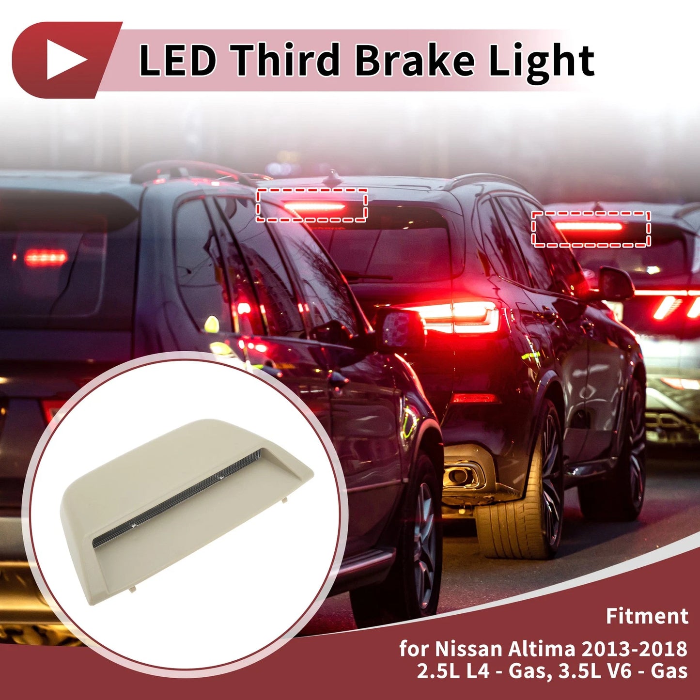 LED Third Brake Light for Nissan Altima (2013–2018) No. 265903TS1A Beige