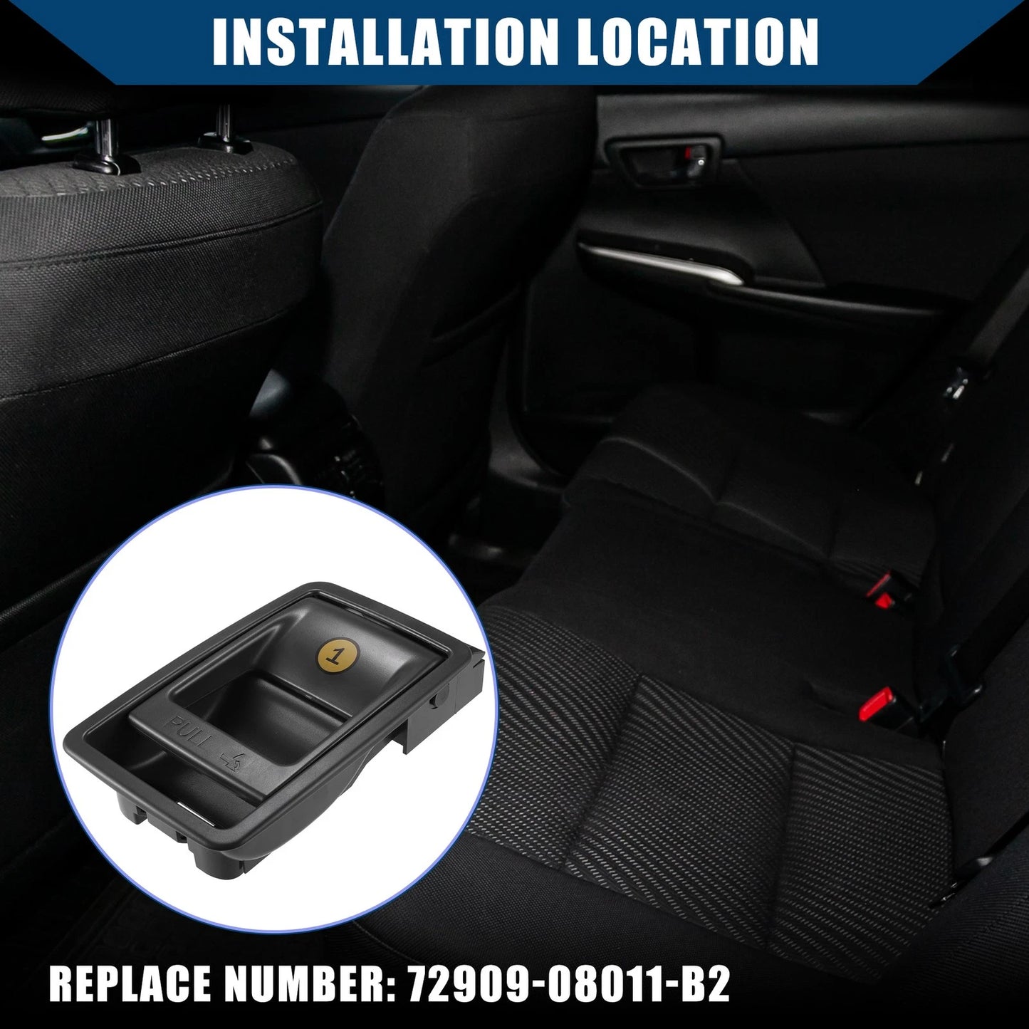 Folding Seat Latch Release Handle for Toyota Sienna (2015–2020) No.7290908011B2