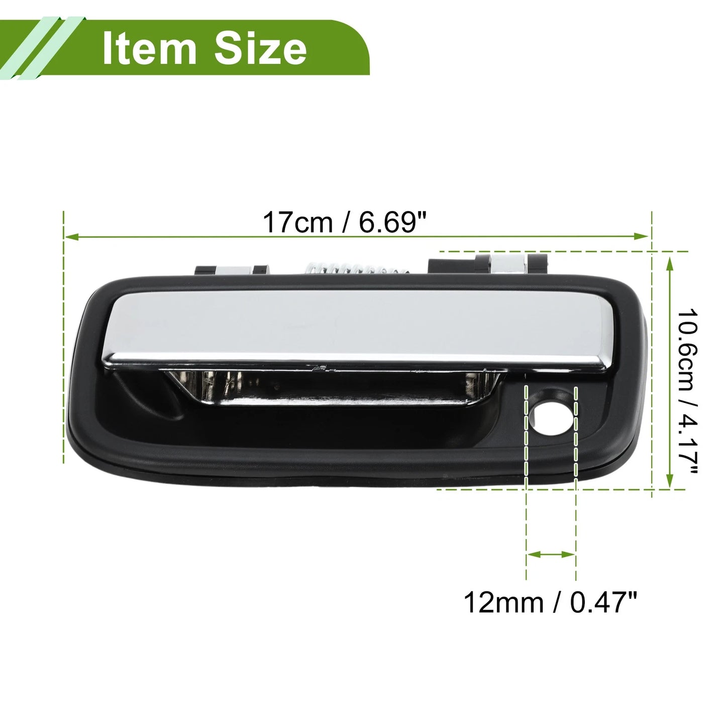 Exterior Door Handle for Toyota (No.6922035020, Black Silver Tone, Front Left)