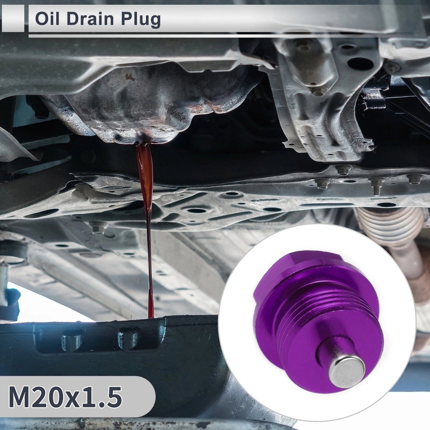 Set of 1 M20x1.5 Engine Oil Drain Plug with Gasket for Car Motorcycle Boat