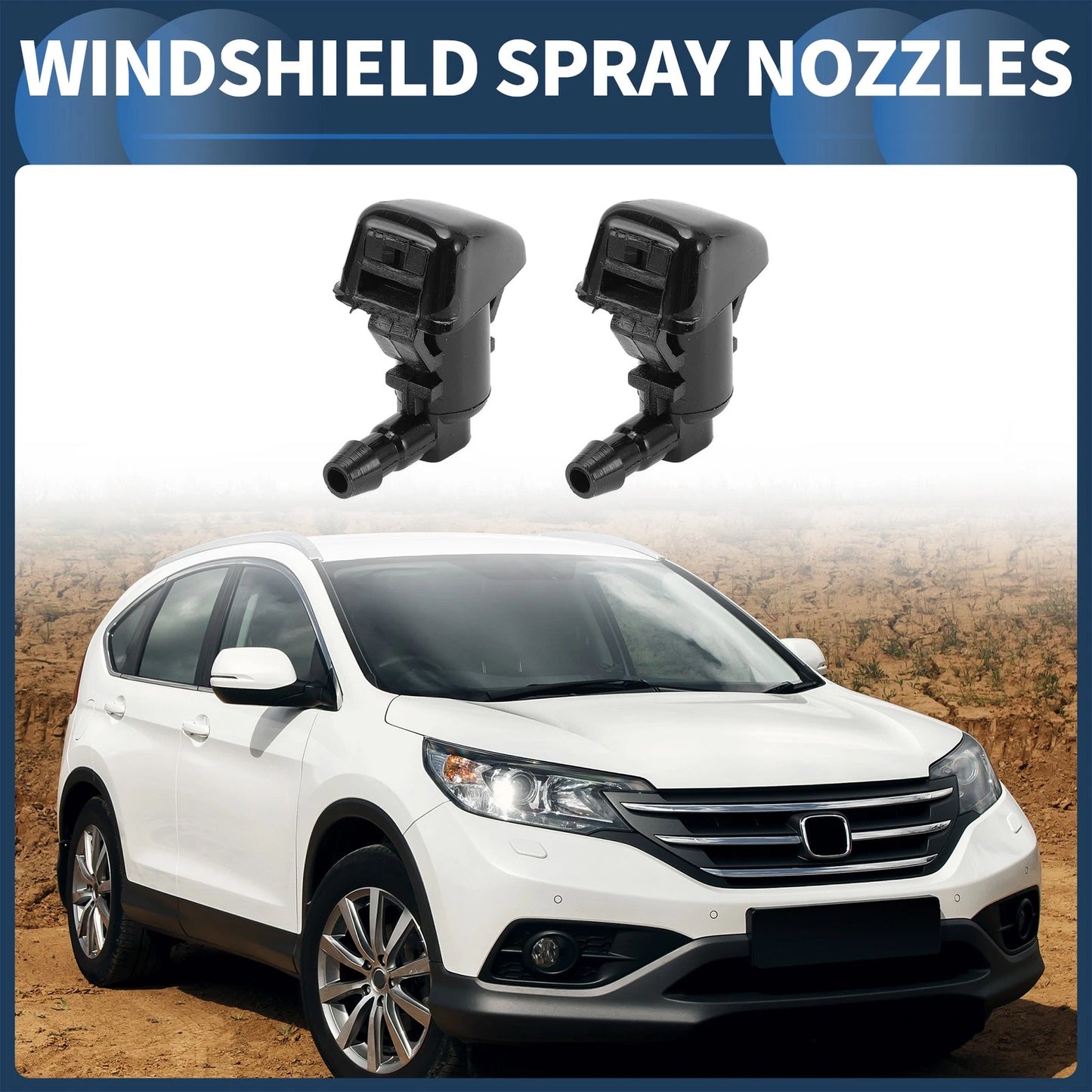 Set of 2 Front Windshield Washer Nozzles No.BT4Z17603A for Ford Edge (2015–2023)