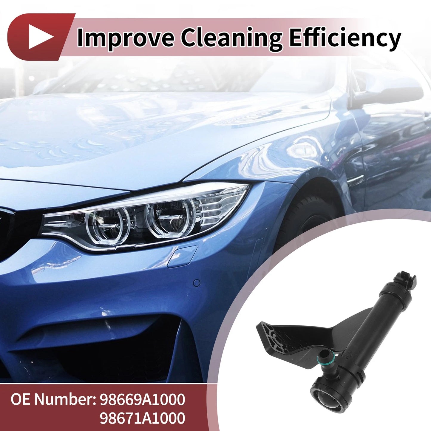 Front Driver Side Headlight Washer Nozzle for Hyundai Santa Fe (No. 98669A1000)
