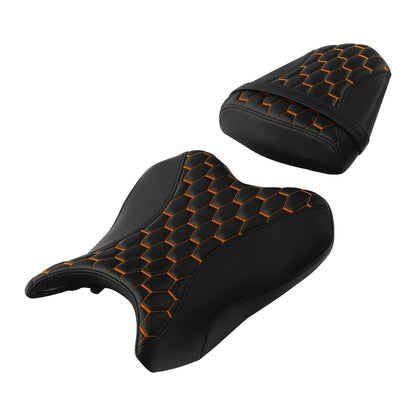 Black Orange Driver & Passenger Seat for Yamaha YZF R6 (2006-2007)