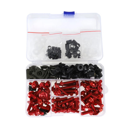 Windshield Bolts Set of 4 for Kawasaki Yamaha Suzuki (Stainless Steel Rubber Red)