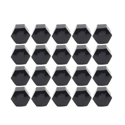 17mm Black Wheel Lug Nut Bolt Cover Caps (20 Pcs) for Car - Fits Various Models