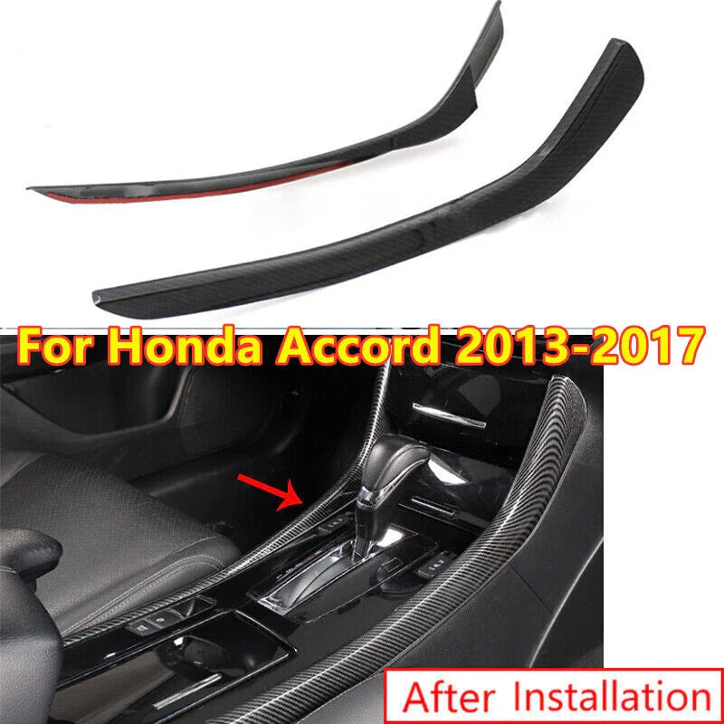 2 x Console Gear Shift Side Strip Trim Cover for Honda Accord (2013–2017)