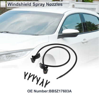 Set of 6 Windshield Washer Nozzles w/ Hose Connector for Ford  No.BB5Z17603A