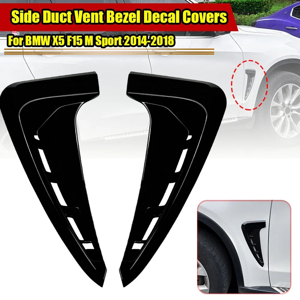 Gloss Black Side Air Fender Vent Cover for BMW X5 (2014–2018)