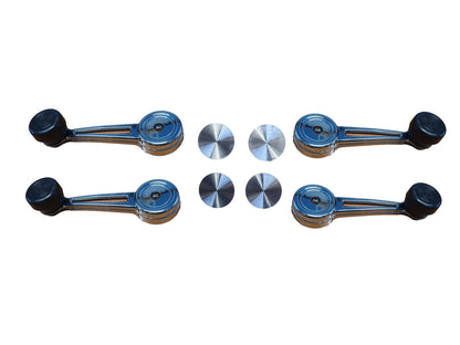 Set of 4 Window Crank Handles & Covers for Ford Falcon Mustang Bronco (1967–1977)