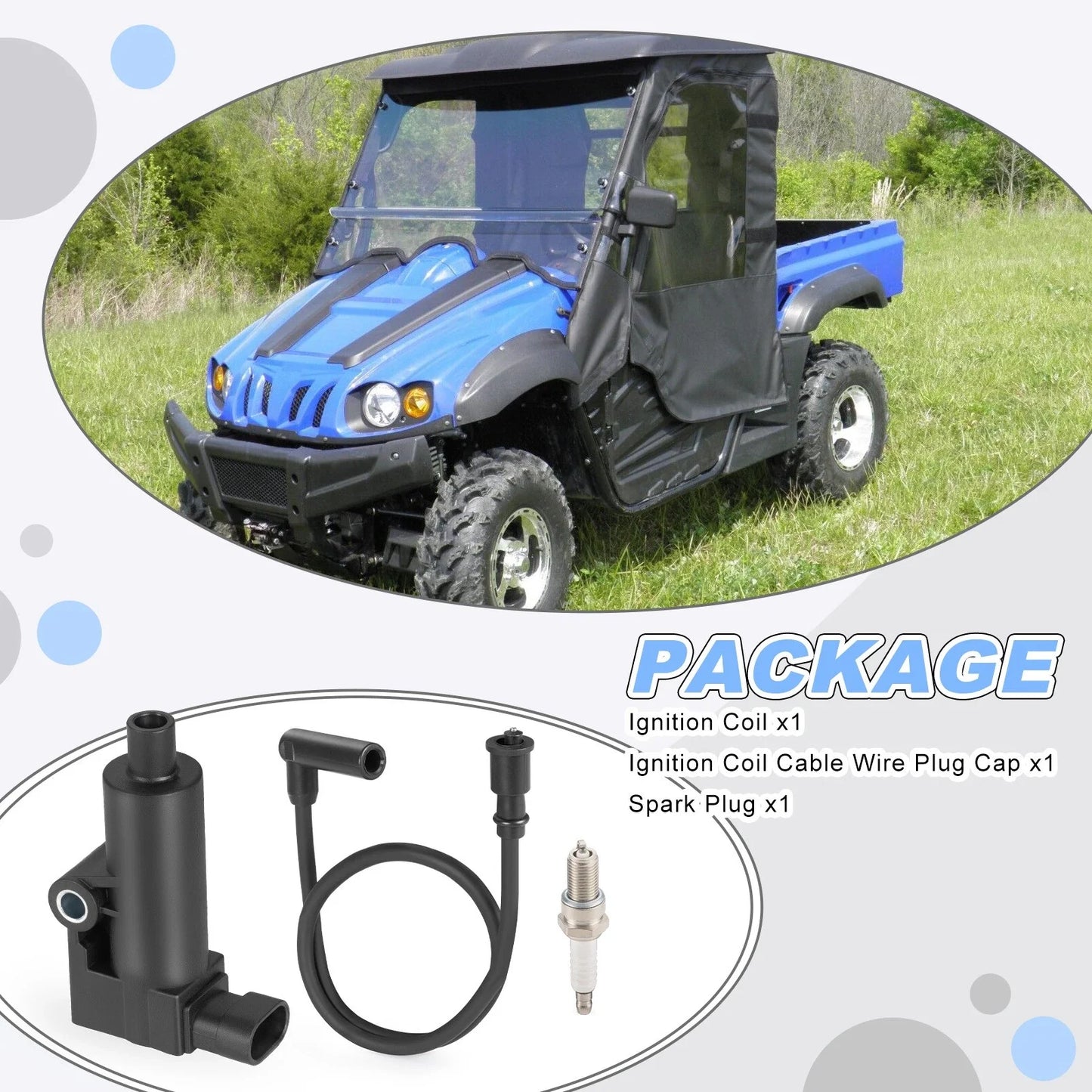 Ignition Coil Cable Spark Plug Kit for Hisun 500 UTV
