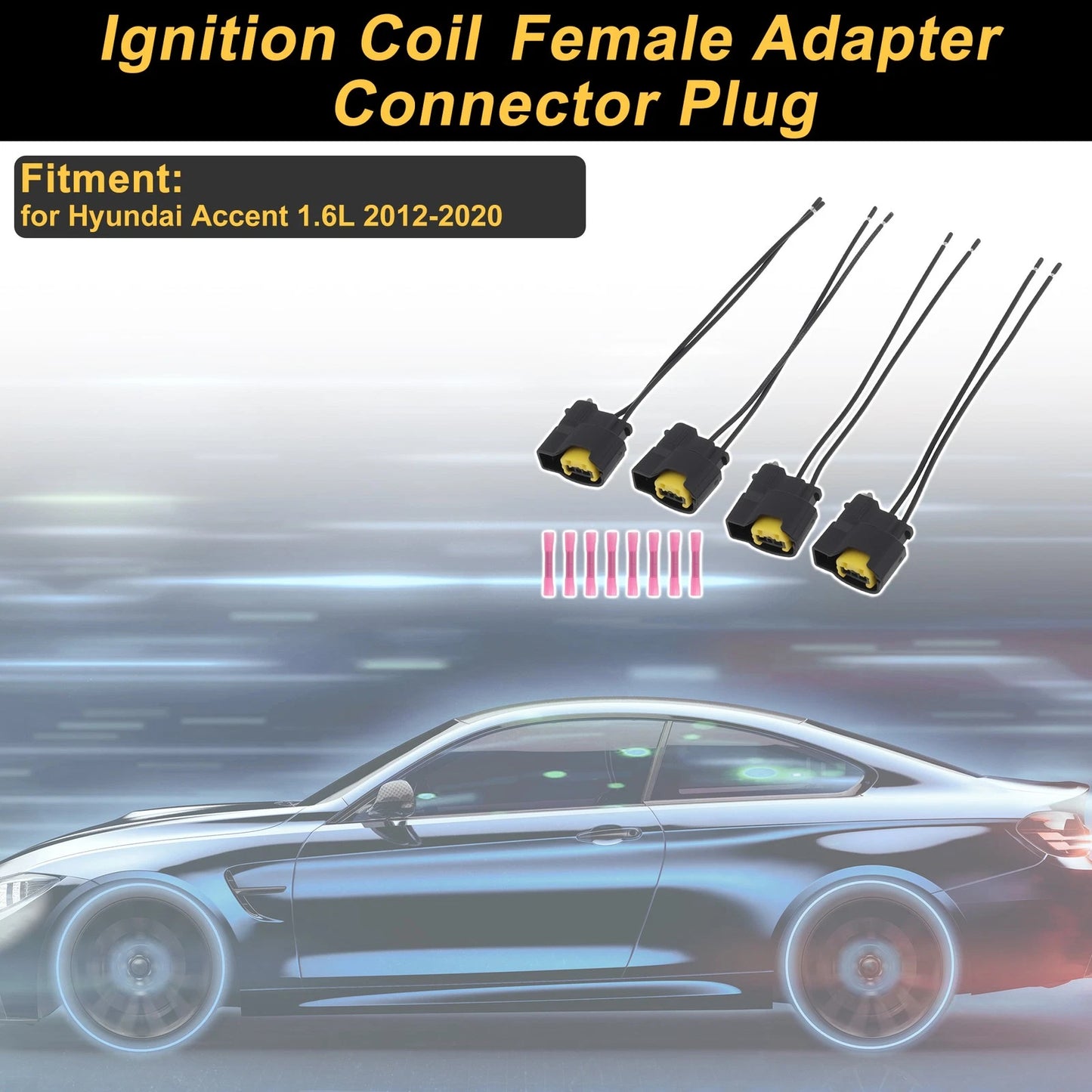 Set of 4 Ignition Coil Connector Plugs for Hyundai Accent (2012–2020)