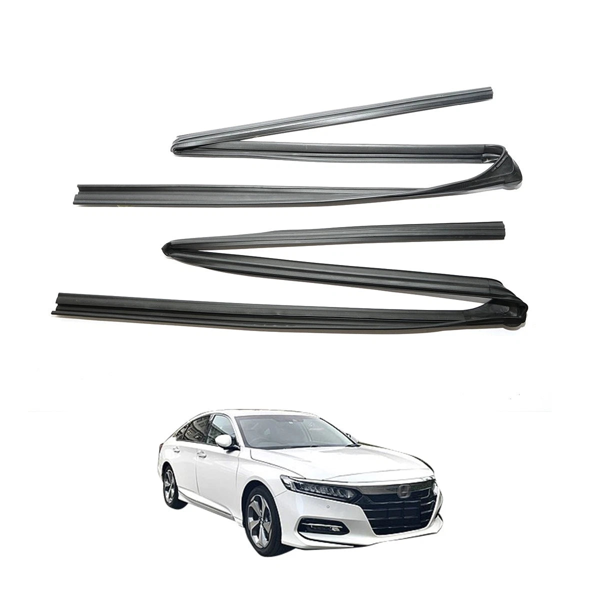 Set of 2 Rear Door Window Glass Run Channel Seals for Honda Accord (2008–2011)