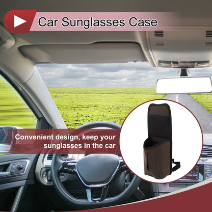 Sunglasses Holder Case for Universal Fit (1 Pc) - PU Leather, Brown