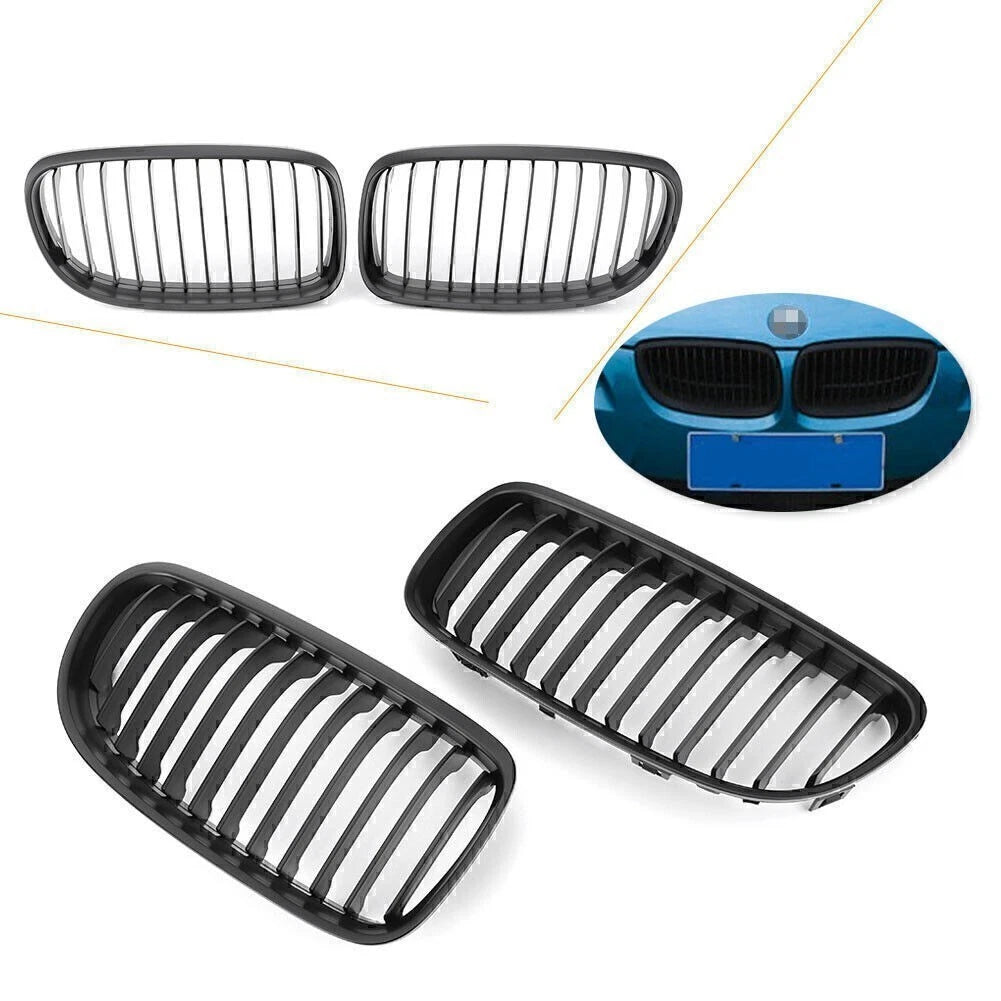 2X Black Front Grille for BMW E90 E91 LCI (2007–2013)