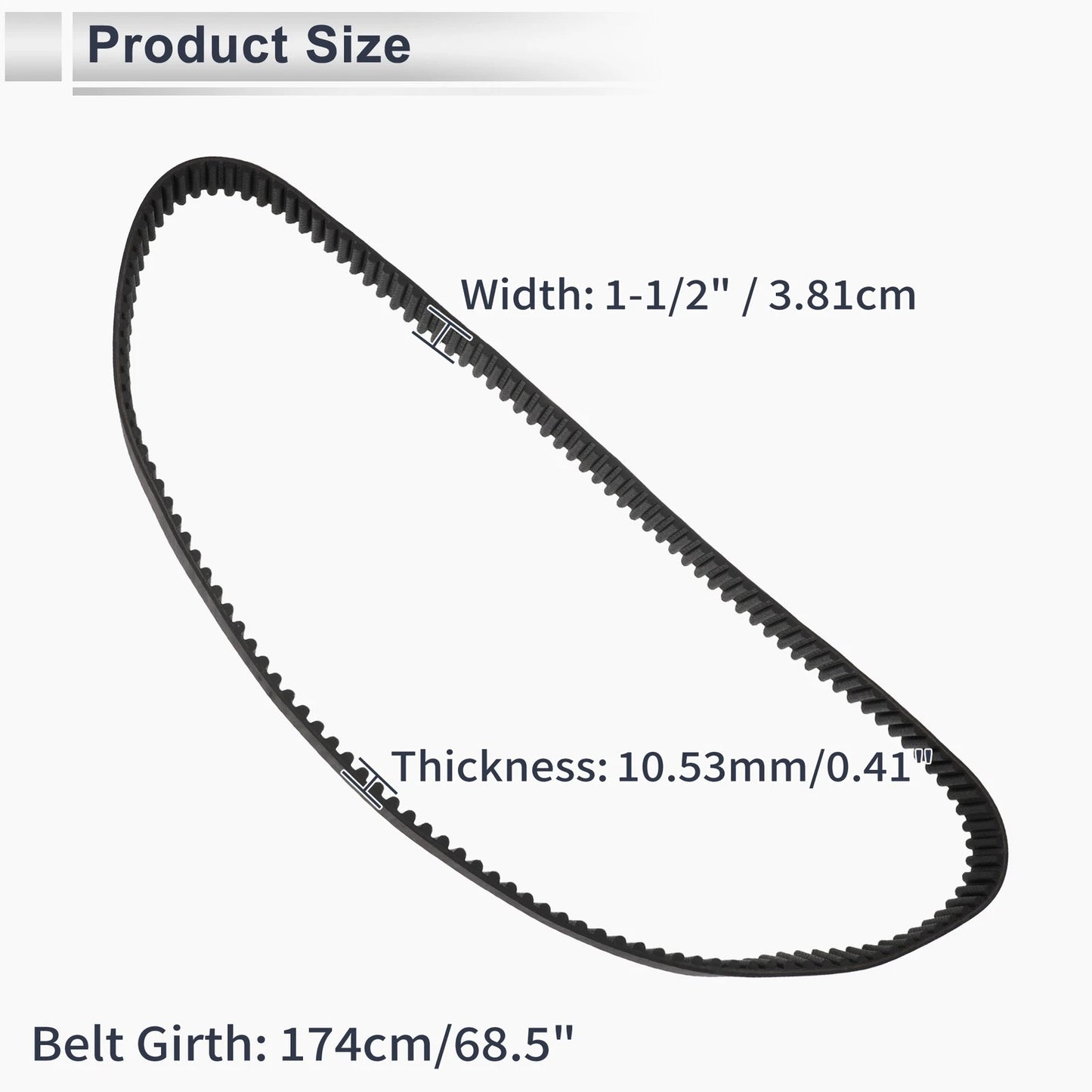 136T V-Belt Drive Belt for Harley Davidson FLT FLHT (1985–1996)