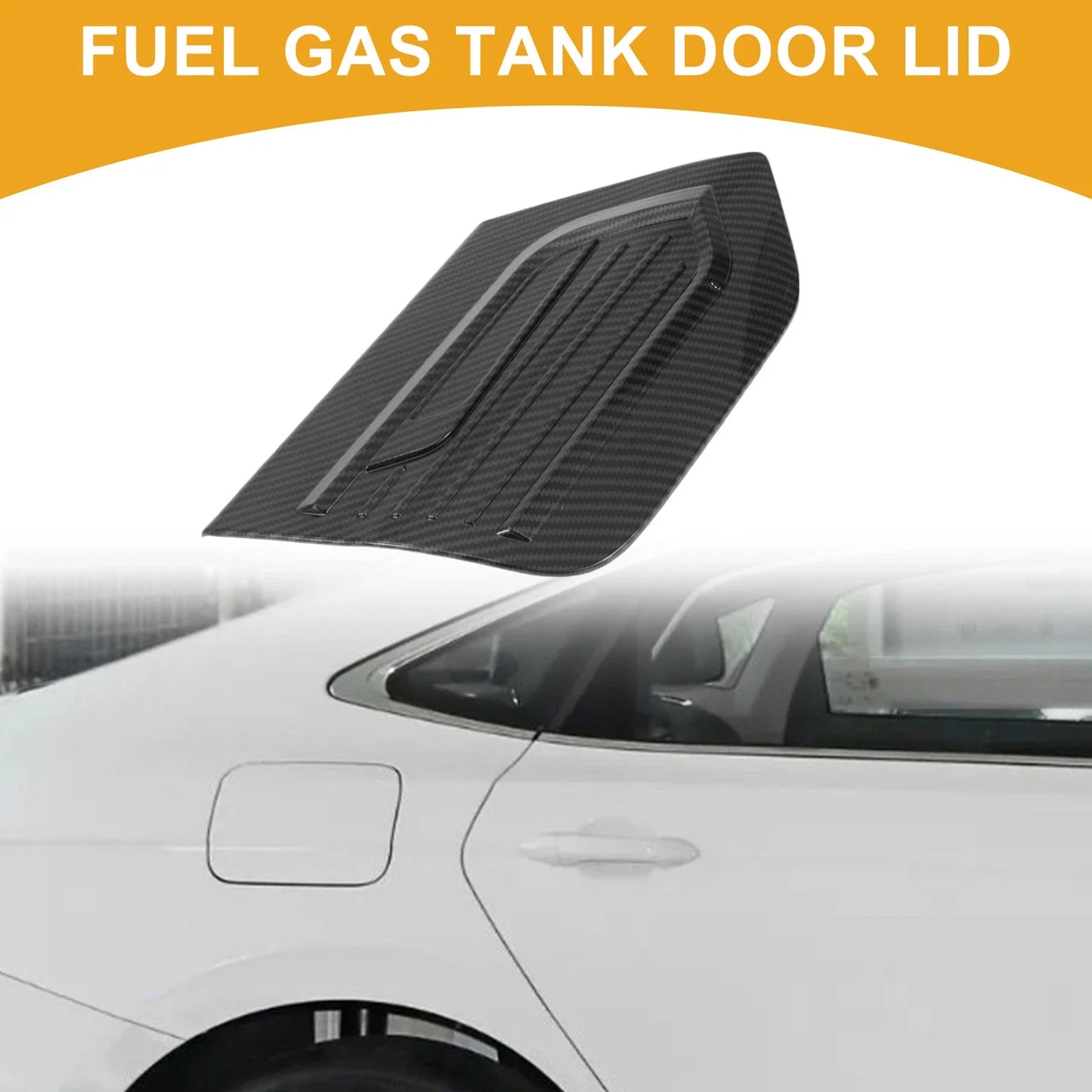 Fuel Tank Door Cap for Honda Fit 2021-2025 Gas Tank Flap Carbon Fiber Black