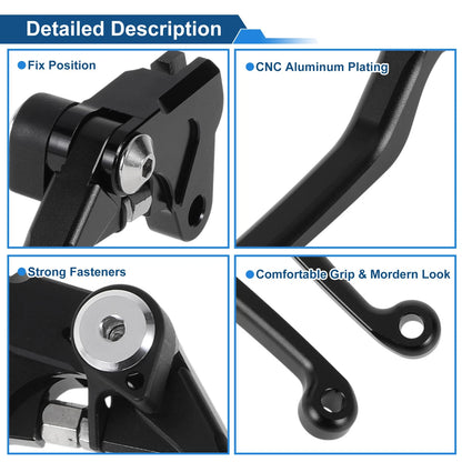Short Brake Clutch Levers for Yamaha WR250F (2017–2022) Solid Black