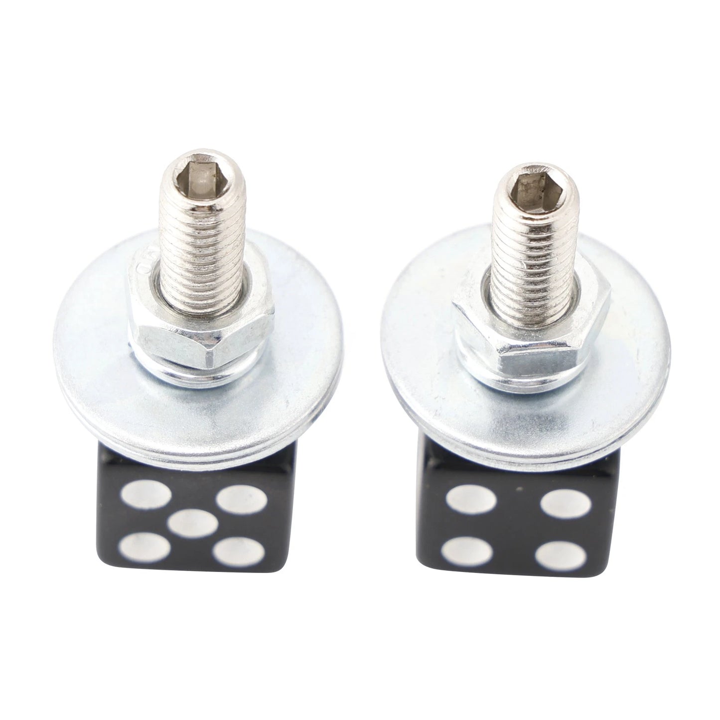 License Plate Screws and Nuts for Motorcycle (Custom Dice, Black)