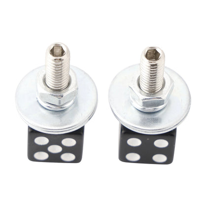License Plate Screws and Nuts for Motorcycle (Custom Dice, Black)