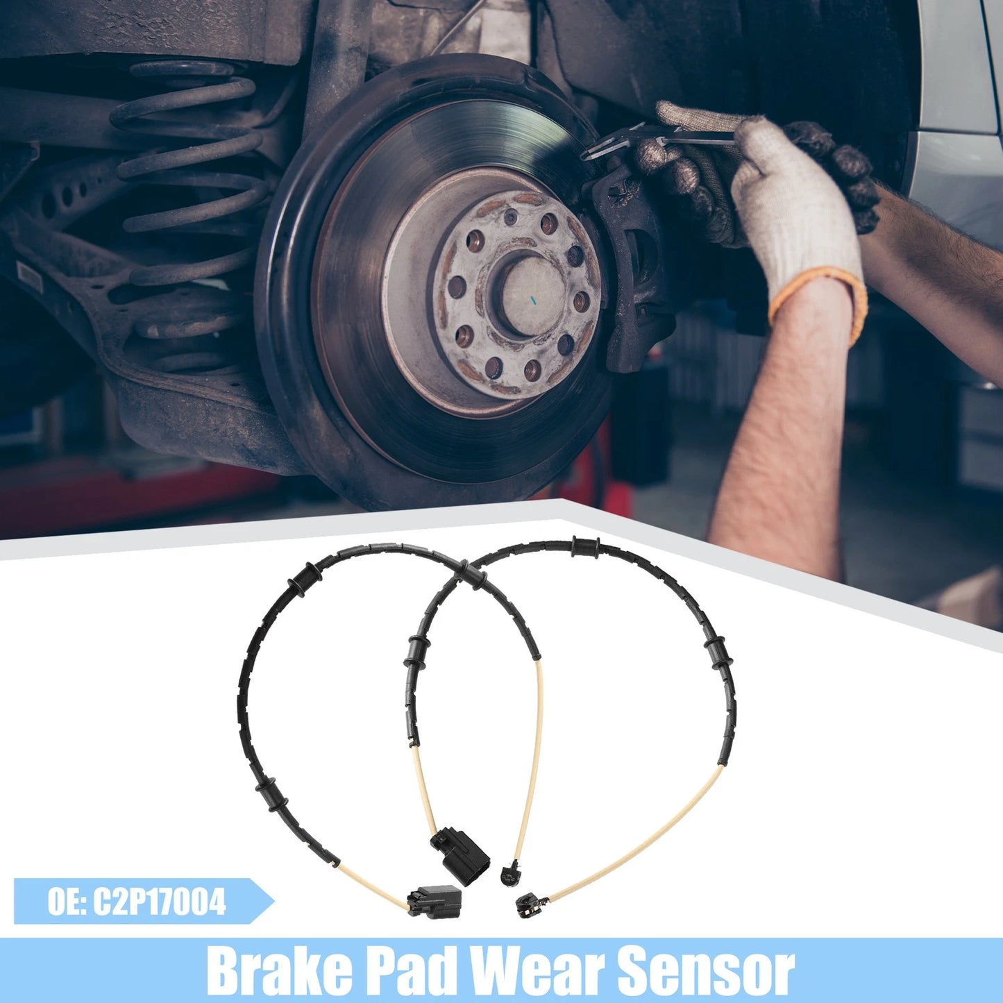 2X Front Brake Pad Sensor for Jaguar F-Type (2014–2023) Plastic Rubber