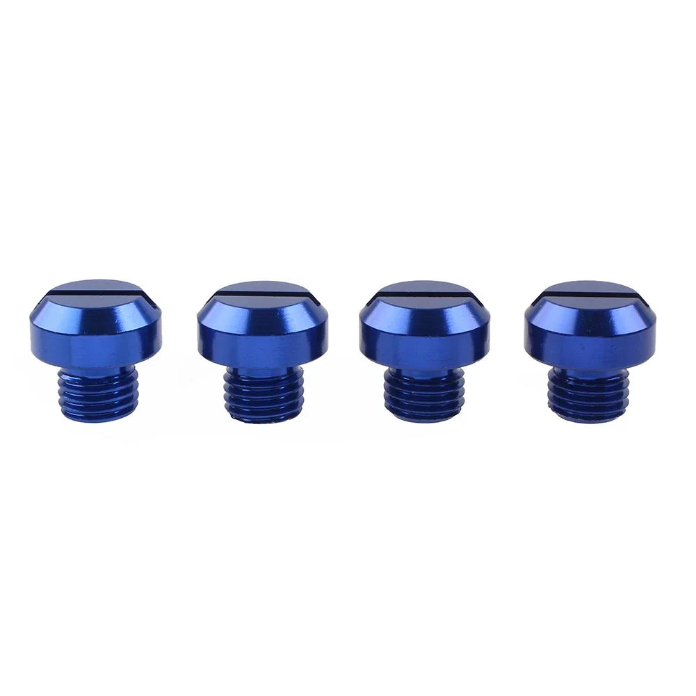 4x M10 Blue Motorcycle Mirror Hole Blanking Plugs & Screws
