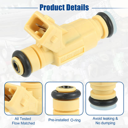 Set of 4 Fuel Injector Nozzles for Ford Escort, Mercury Tracer (1998)