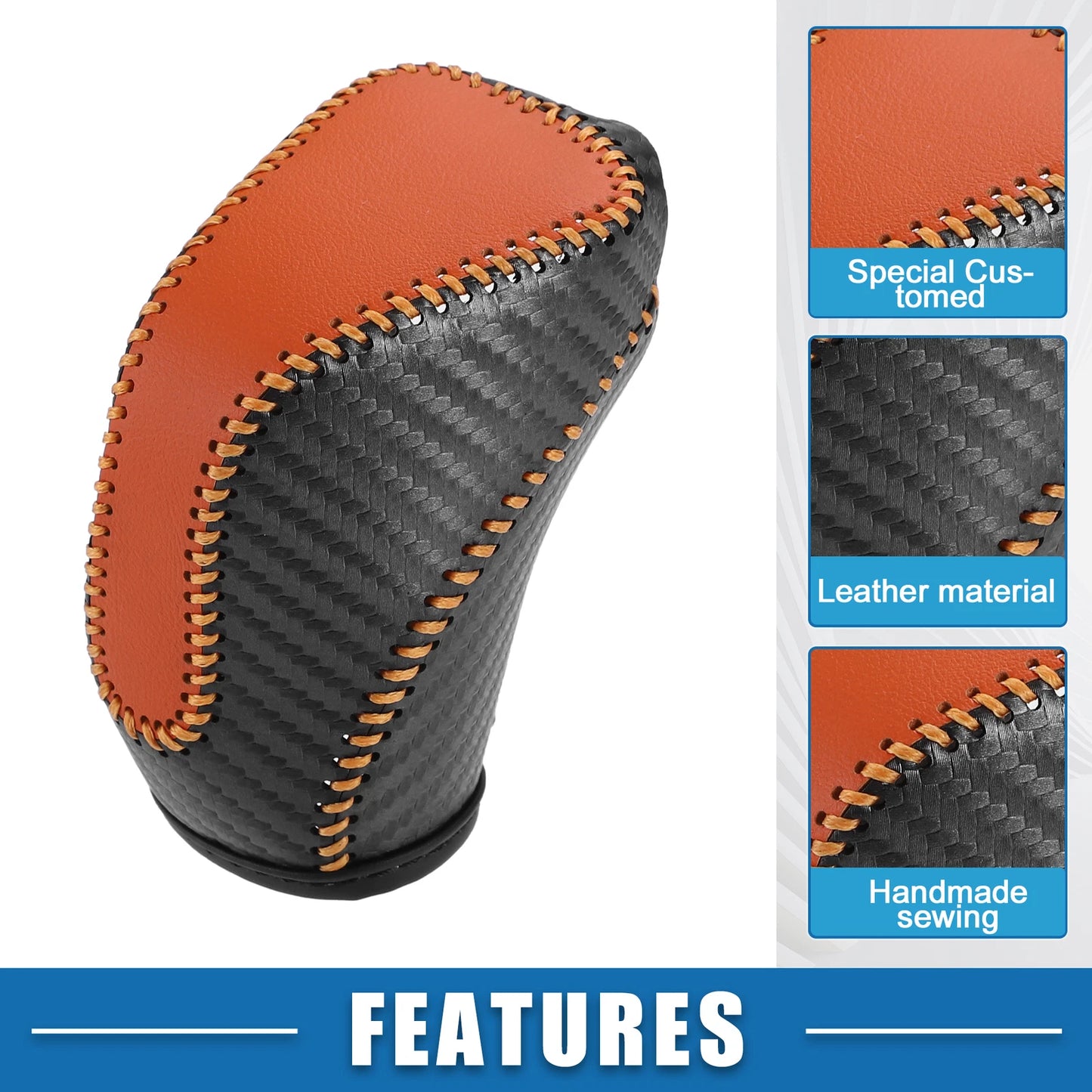 Gear Shifting Knob Cover for Subaru Crosstrek (2018–2023) Carbon Fiber Black Orange