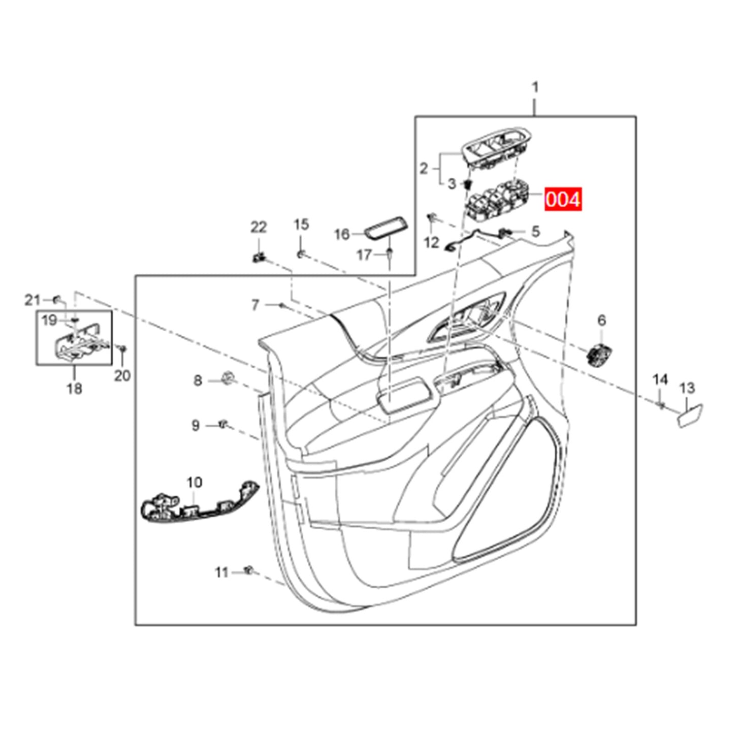 Driver Side Door Master Power Window Switch for Chevrolet Equinox (2018–2023)