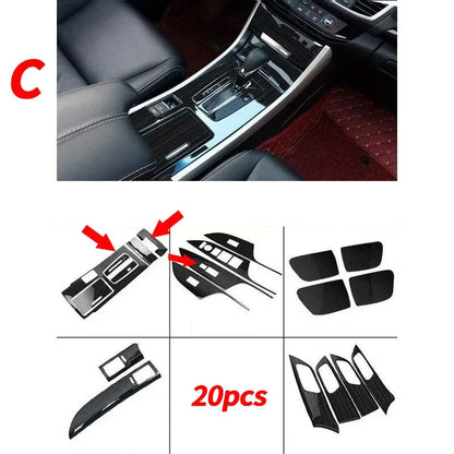 Steel Brushed Black Window Lift Panel Cover Trim for Honda Accord (2013–2017)