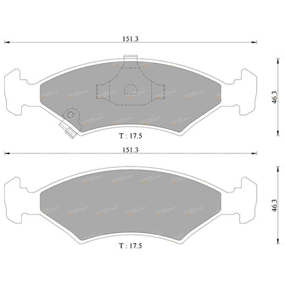 Set of Front Disc Brake Pads for Kia Shuma 1.8L (2000–2001)