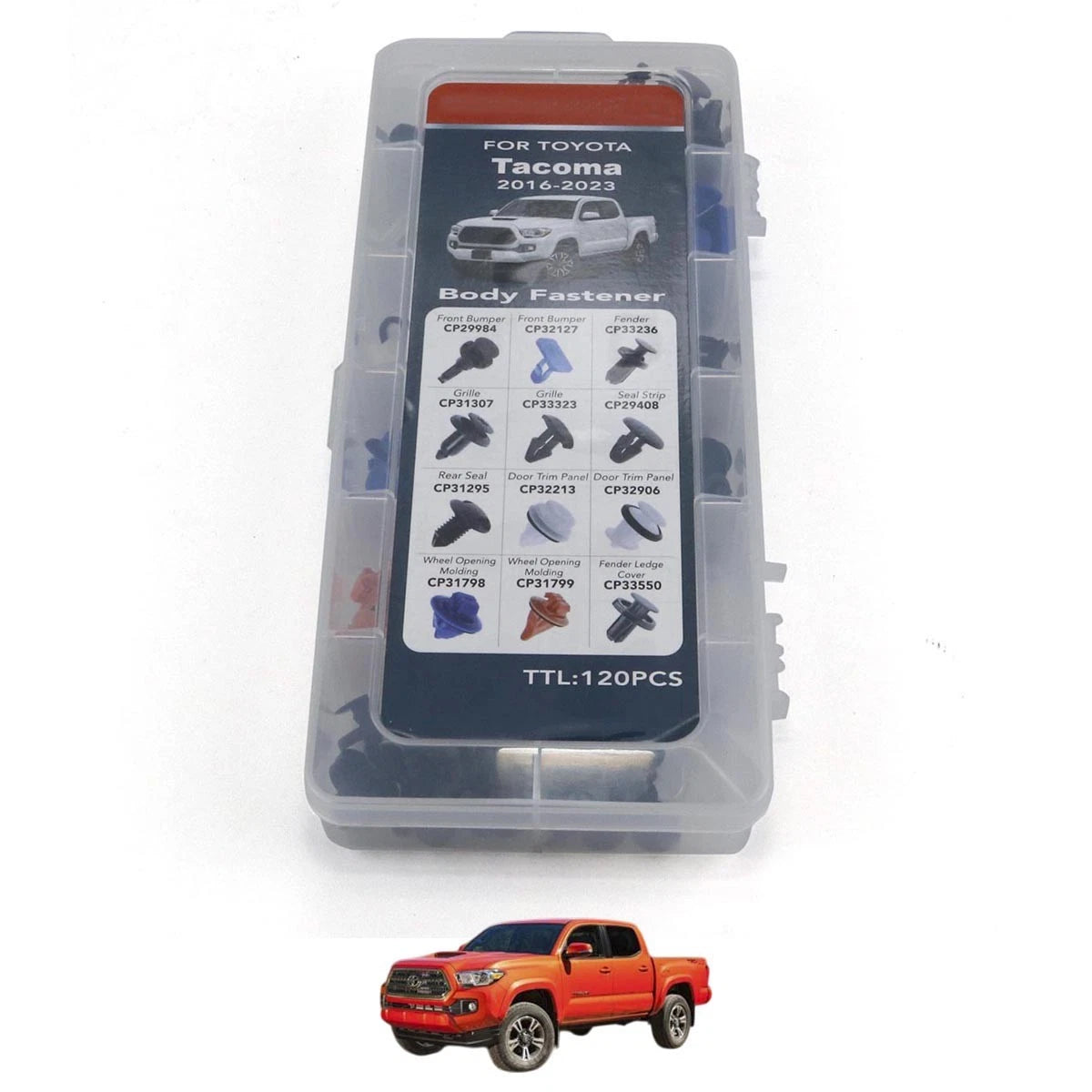 Set of 4 Bumper Grille Retainer Clips for Toyota Tacoma (2016–2023)