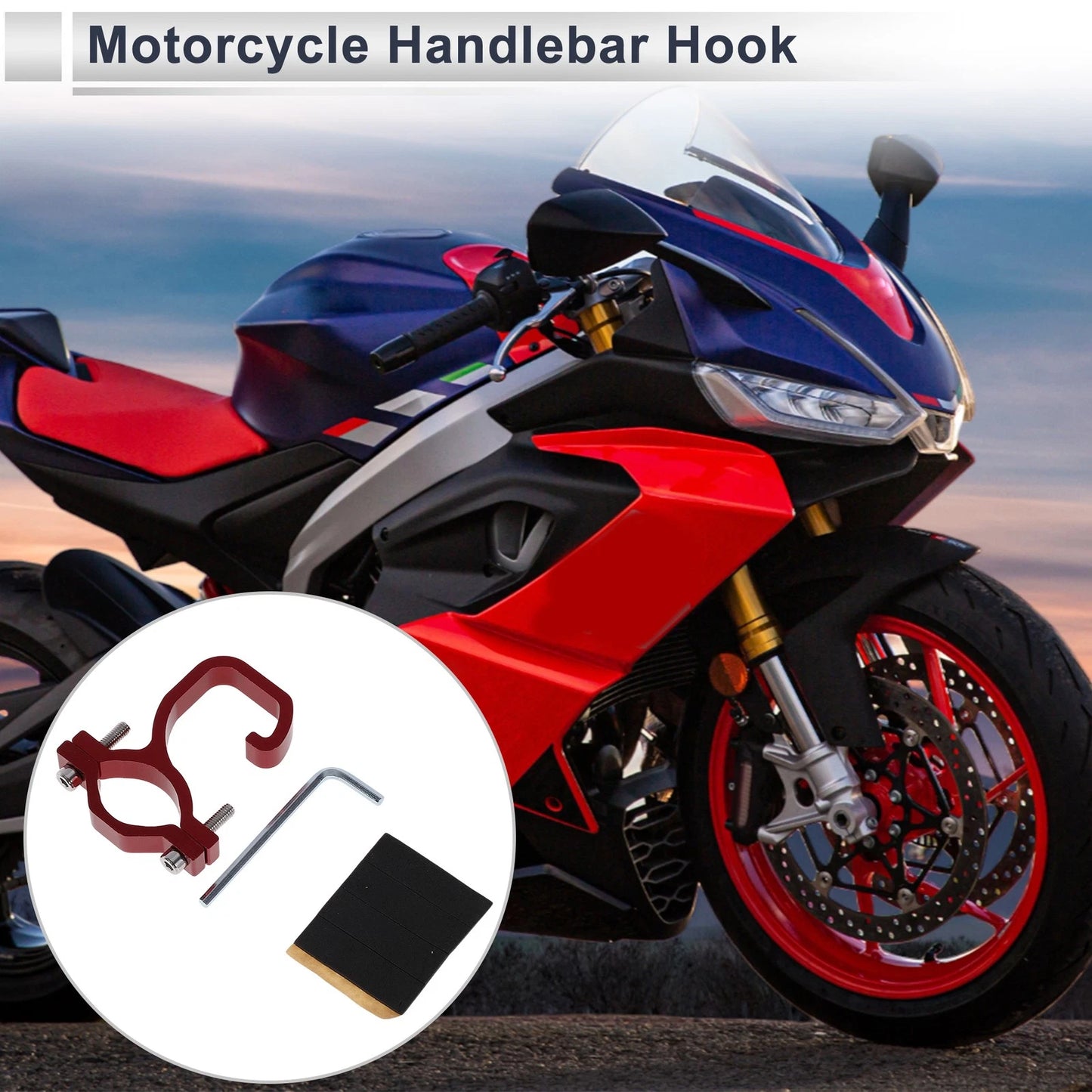 Set of 1 Arc Aluminum Alloy Motorcycle Hanging Hook for Universal Use