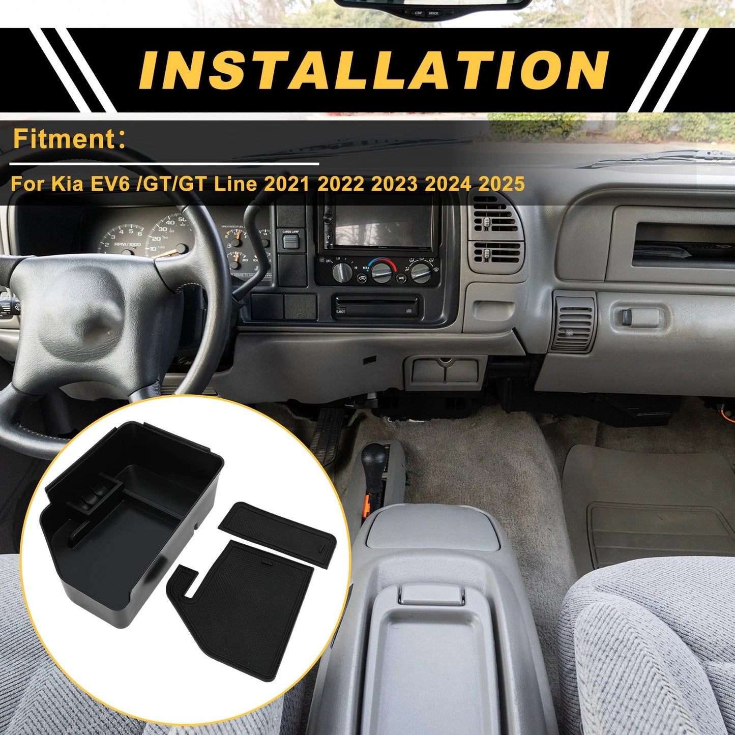 Center Console Armrest Organizer Tray for Kia EV6/GT/GT Line (2021–2025)