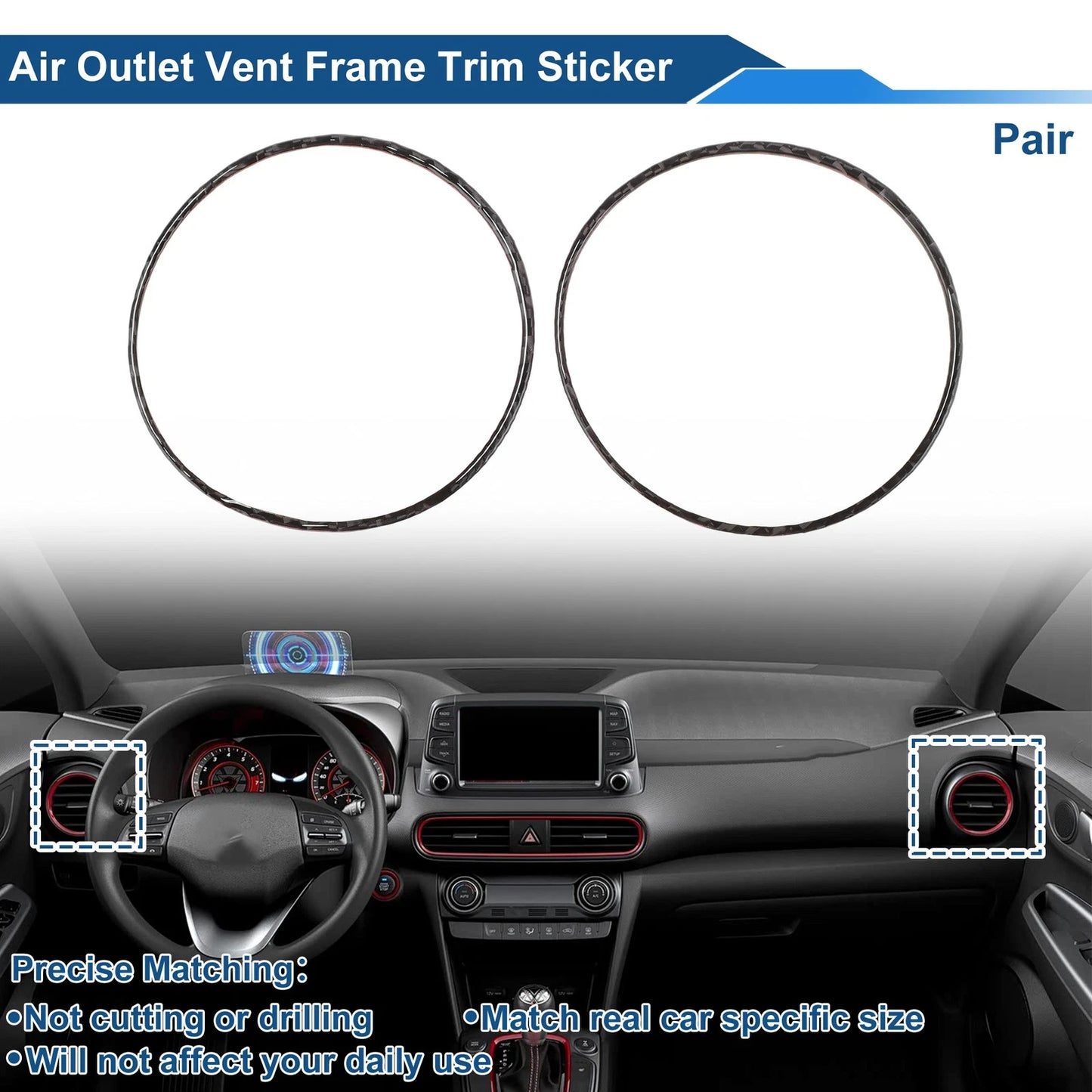 Air Condition Outlet Vent Trim Cover Frame for Hyundai Kona (2018–2023)