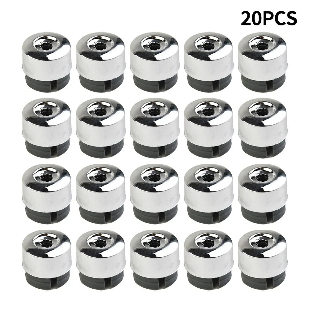 20 x Silver Car Tire Screw Covers