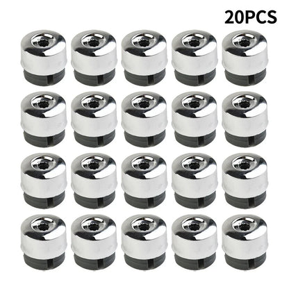 20 x Silver Car Tire Screw Covers