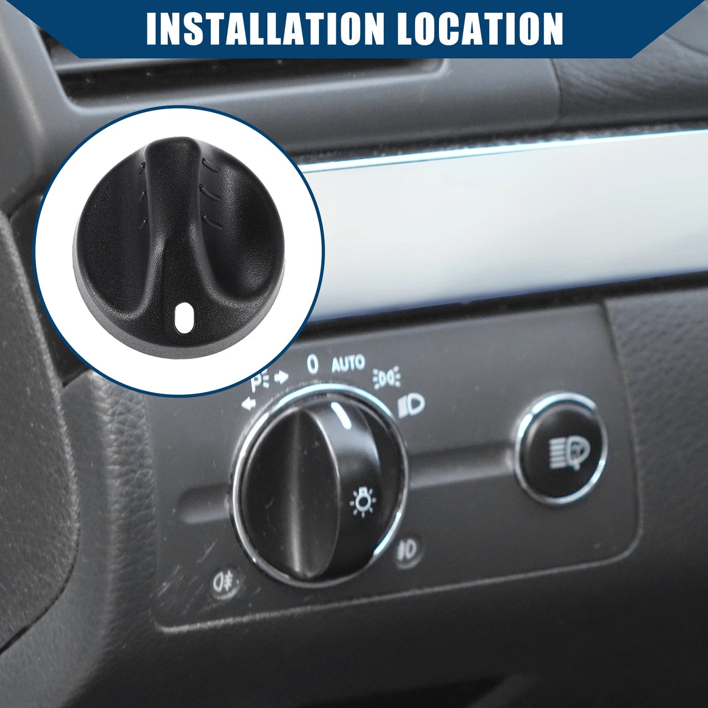 Head Lamp Switch Knob for Ford F-150 (1997–2004) Black Plastic