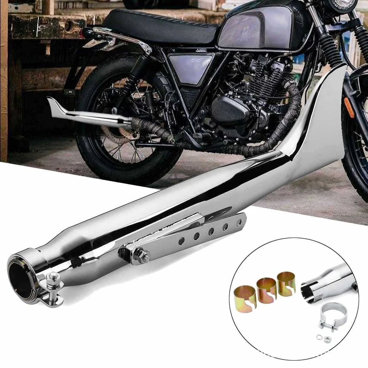 Universal Motorcycle Exhaust Muffler Fishtail Pipe for Harley