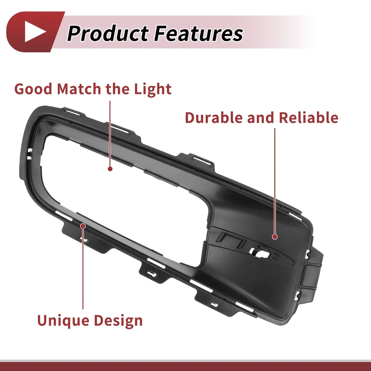 1 Pc Fog Light Grill Front Right for BMW X5 (2007 - 2010) Black