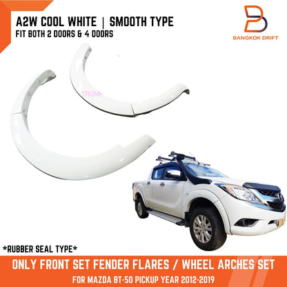 4PC White Front Fender Flare Wheel Arch for Mazda BT-50 Ute (2012-2019)