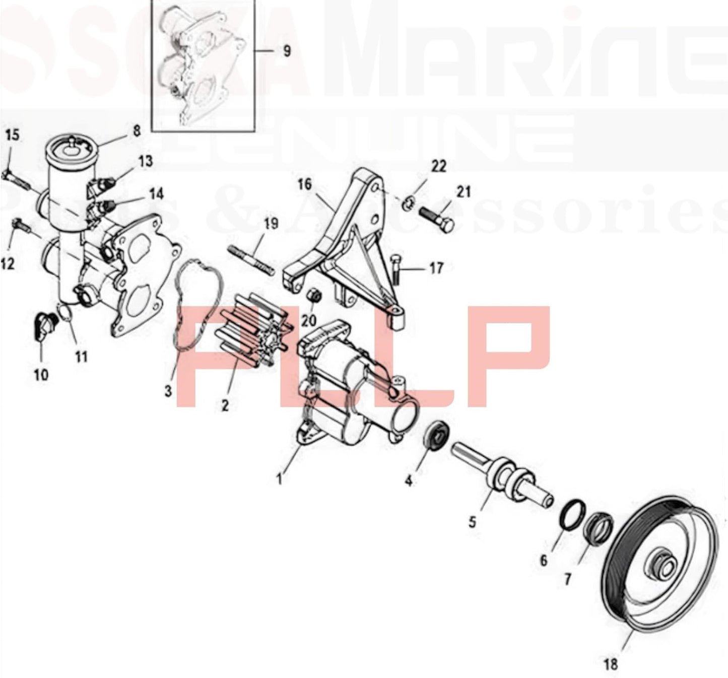 Sea Water Pump Pulley for MerCruiser (Various Models)