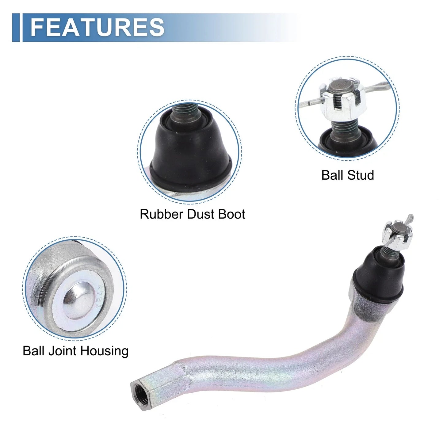 2 x Front Outer Tie Rod Ends for Honda Civic (2006-2011)