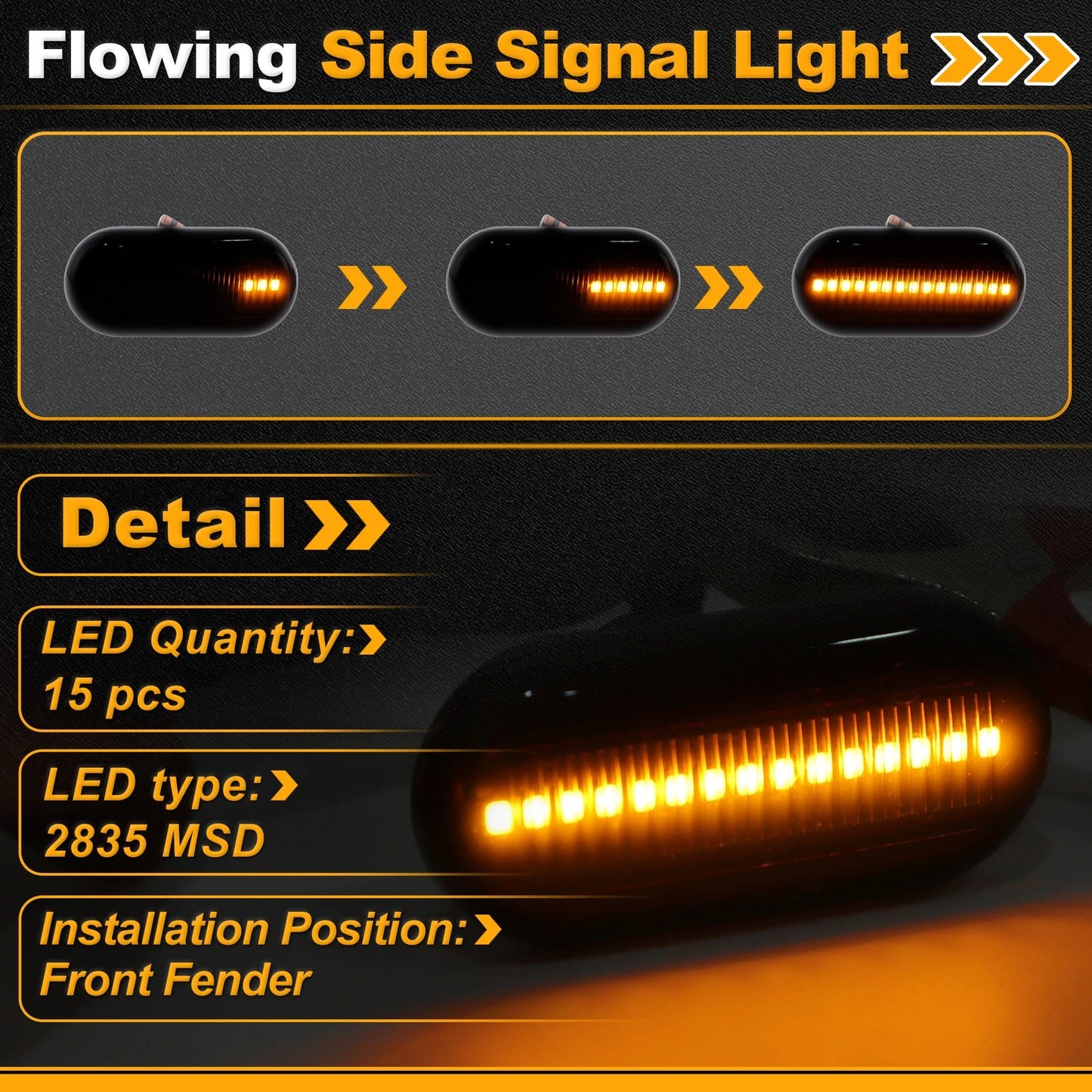 Side Marker Fender Light for Nissan Interstar Bus (2003–2010) Smoked Lens 1 Pair