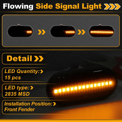 Side Marker Fender Light for Nissan Interstar Bus (2003–2010) Smoked Lens 1 Pair