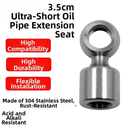 Oil Pipe Extension 3.5cm Stainless Steel 304 Secure Threads for Motorcycle