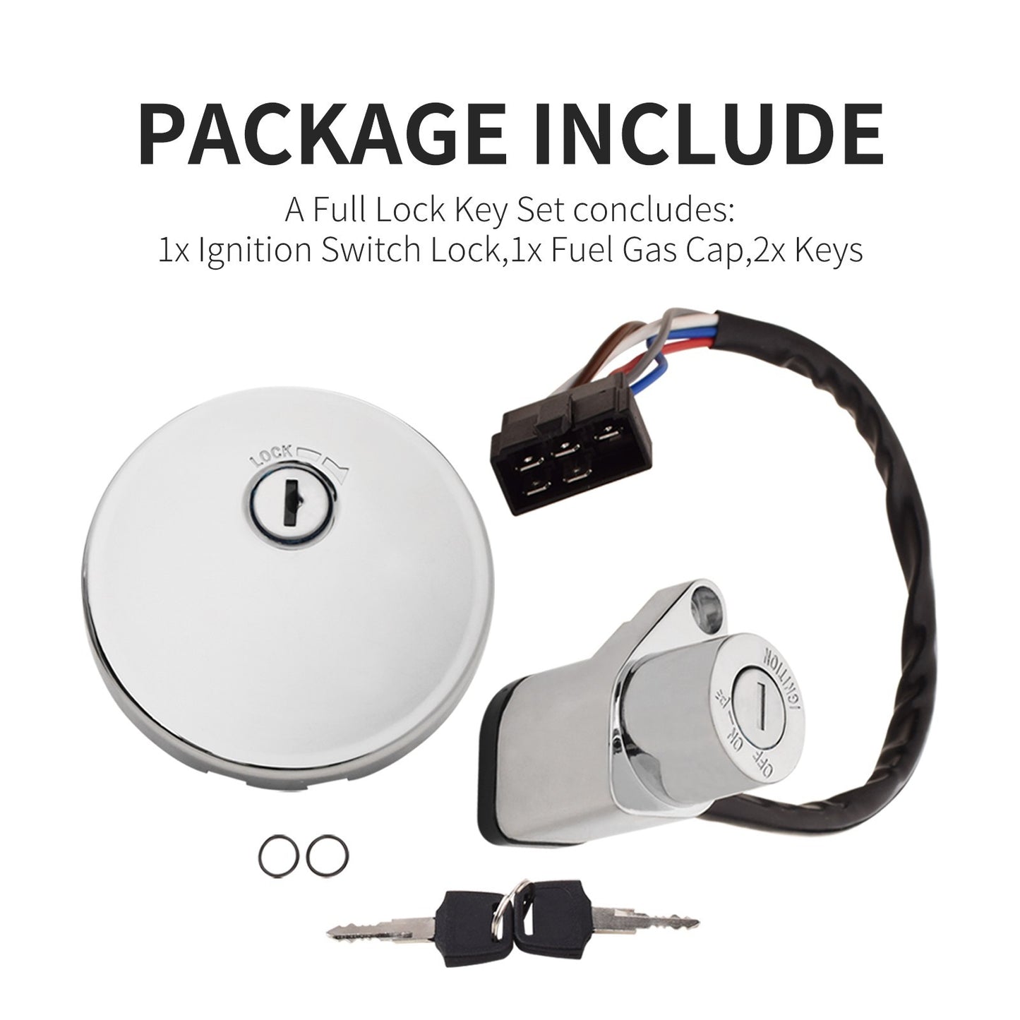 Ignition Switch and Fuel Gas Cap Key Set for Kawasaki EN500 Vulcan 500 (2001–2009)